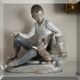 P02. Lladro boy with dog figurine. (#4755) 